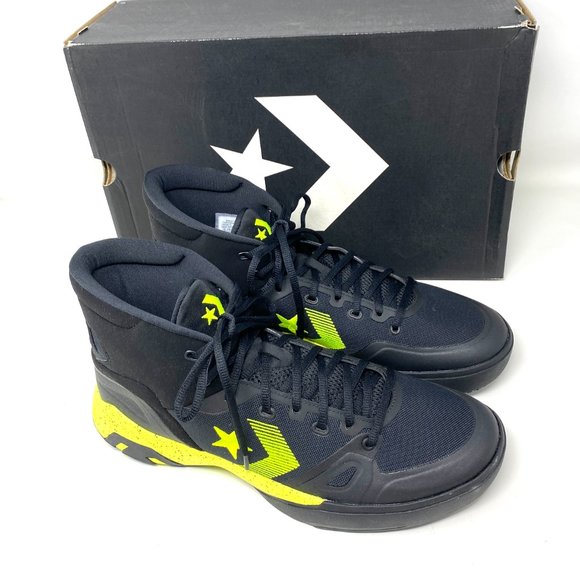 CONVERSE Men Size 165907C G4 HI Black Lemon Venom Black Knit Basketball Sneakers - Picture 5 of 8